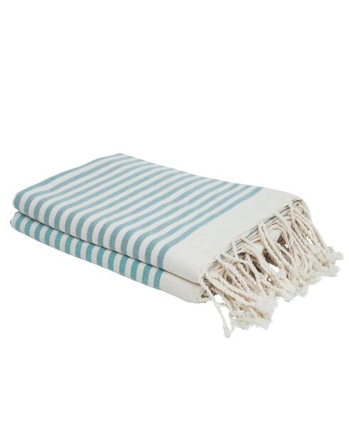 Set von 2 Baumwollfoutas Hossegor les verts - 100x200 cm