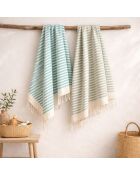 Set von 2 Baumwollfoutas Hossegor les verts - 100x200 cm
