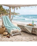 Set von 2 Baumwollfoutas Hossegor les verts - 100x200 cm