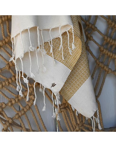Rio katoenen fouta mosterdgeel - 100x200 cm