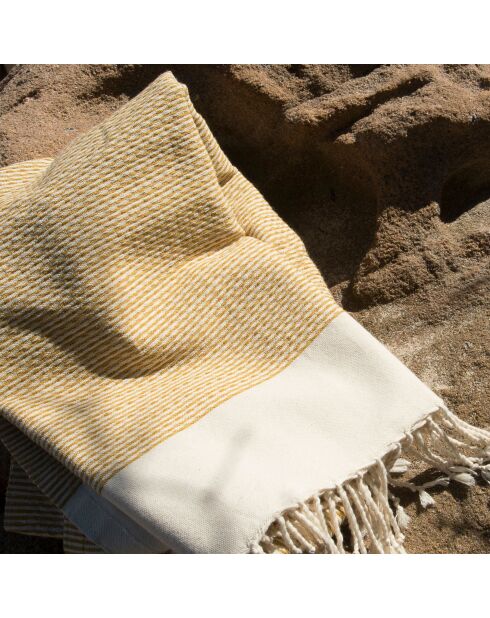 Rio katoenen fouta mosterdgeel - 100x200 cm