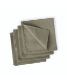 Lot de 4 serviettes de table toile de coton Louis naturelles - 45x45 cm