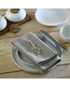 Lot de 4 serviettes de table toile de coton Louis naturelles - 45x45 cm