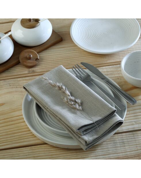Lot de 4 serviettes de table toile de coton Louis naturelles - 45x45 cm
