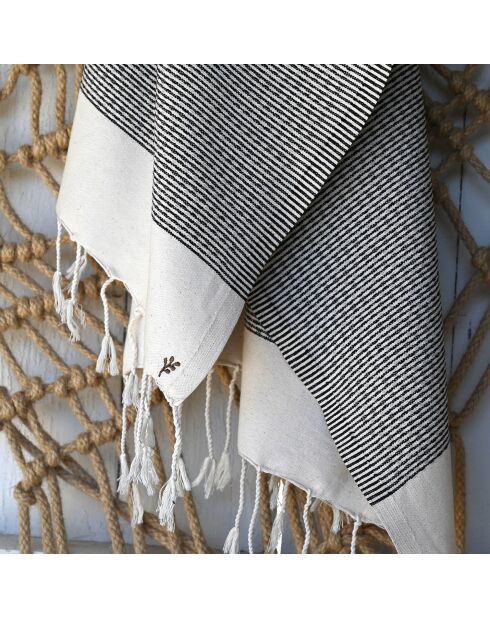 Rio zwarte katoenen fouta - 100x200 cm