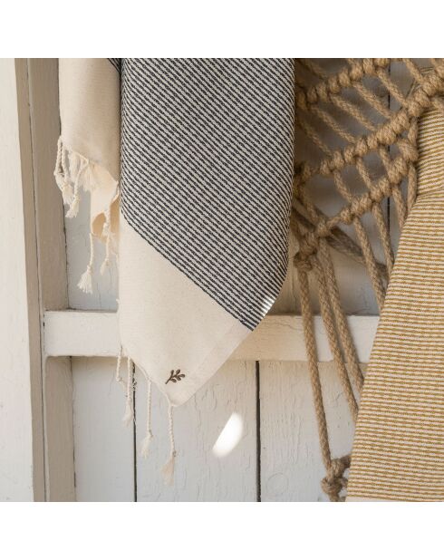 Rio zwarte katoenen fouta - 100x200 cm