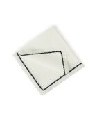 Lot de 4 serviettes de table lin lavé Gabriel blanches/noires - 45x45 cm