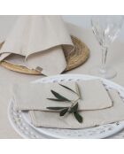 Lot de 4 serviettes de table en coton Colette taupe clair - 45x45 cm