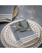 Lot de 4 serviettes de table en coton Mahdia bleu jean - 45x45 cm