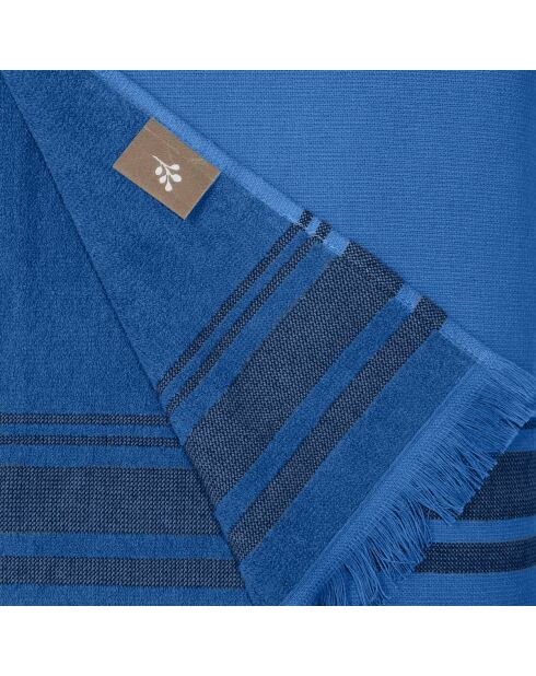 Faro Baumwollschwamm Fouta Denim blau/schwarz - 100x180 cm