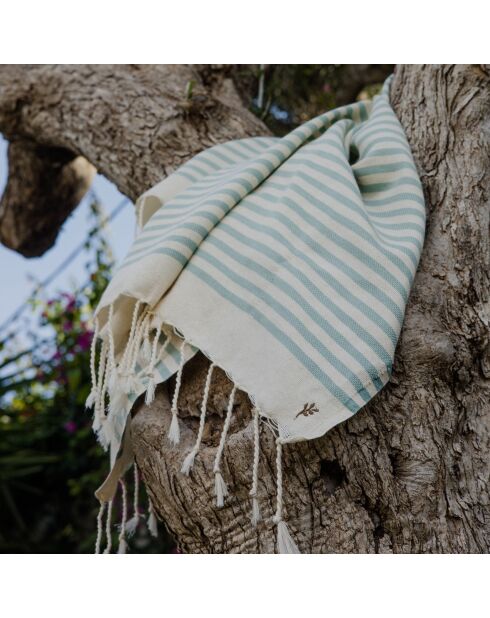 Hossegor Aquagrün XXL-Fouta aus Baumwolle - 200x200 cm
