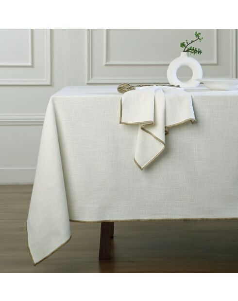 Mantel de lona Jules de algodón blanco/arena
