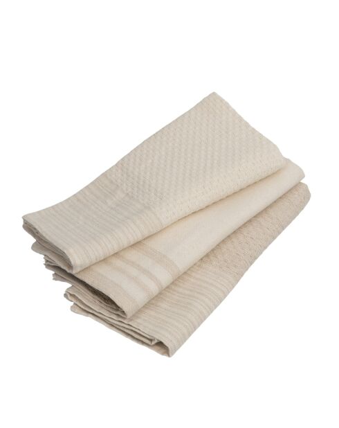 Lot de 3 Torchon en coton Mahdia lin - 45x70 cm