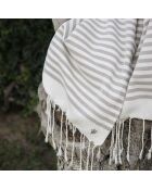 Fouta in cotone Hossegor taupe XXL - 200x200 cm