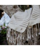 Fouta in cotone Hossegor taupe XXL - 200x200 cm