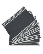 4 schwarze Mahdia-Tischsets aus Baumwolle - 35x50 cm