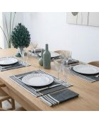4 schwarze Mahdia-Tischsets aus Baumwolle - 35x50 cm