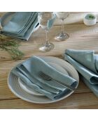Lot de 4 serviettes de table lin lavé Paul vert céladon - 45x45 cm