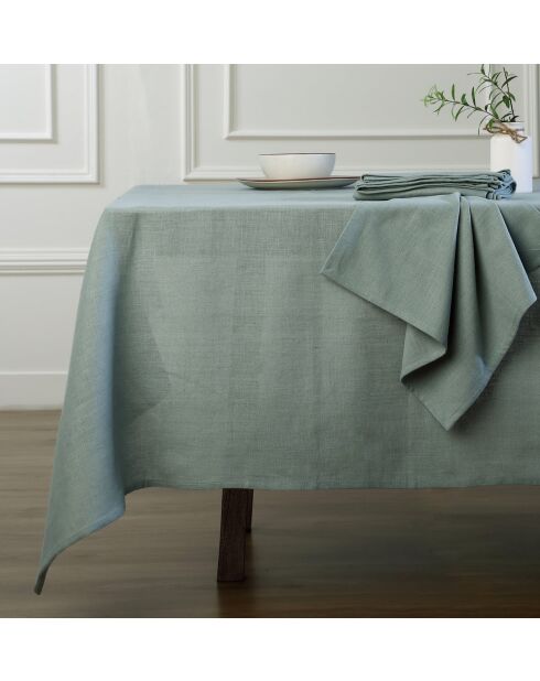 Lot de 4 serviettes de table lin lavé Paul vert céladon - 45x45 cm