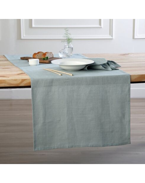 Lot de 4 serviettes de table lin lavé Paul vert céladon - 45x45 cm