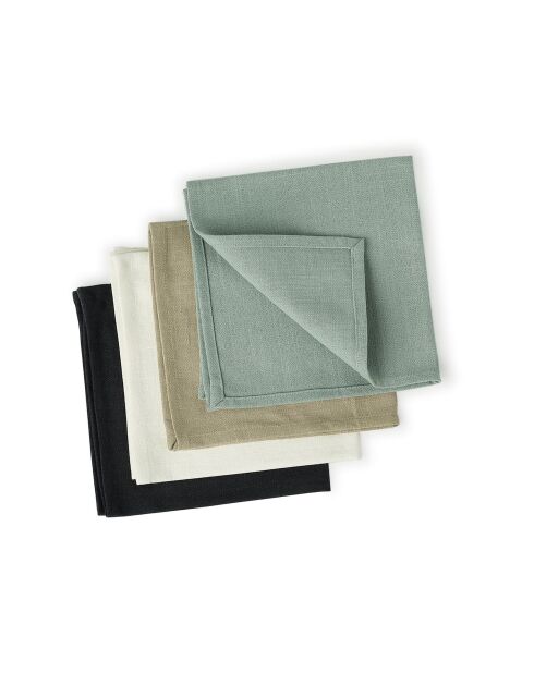 Lot de 4 serviettes de table lin lavé Paul vert céladon - 45x45 cm