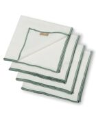 Set von 4 Jules Servietten aus Baumwollleinen weiß/celadongrün - 45x45 cm