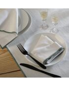 Set von 4 Jules Servietten aus Baumwollleinen weiß/celadongrün - 45x45 cm