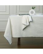 Set von 4 Jules Servietten aus Baumwollleinen weiß/celadongrün - 45x45 cm