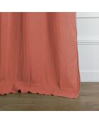 Carla Ösenvorhang aus Baumwollgaze, toskanisches Rot, 140 x 240 cm