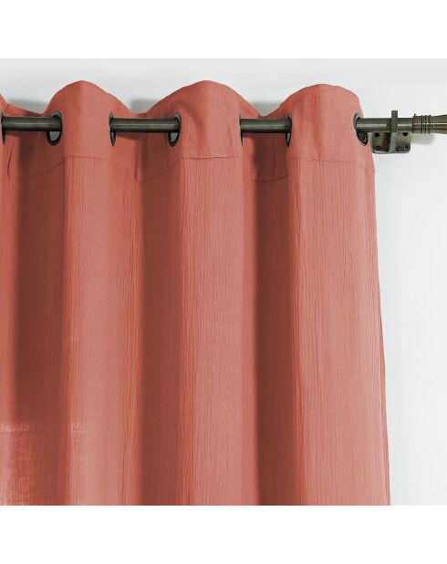 Carla Ösenvorhang aus Baumwollgaze, toskanisches Rot, 140 x 240 cm