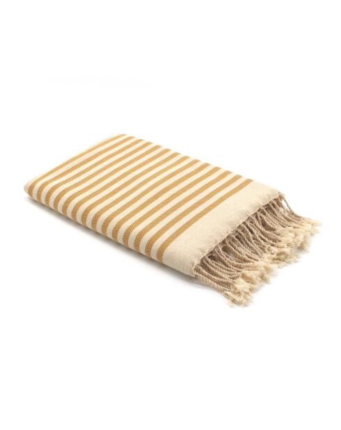 Hossegor senfgelbe XXL-Fouta aus Baumwolle - 200x200 cm