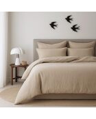 Drap housse en coton lavé Luna sable