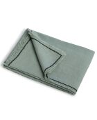 Mantel Gabriel de lino lavado celadón/negro verde - 140x140 cm