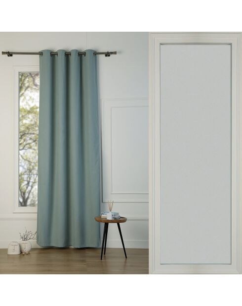Verduisteringsgordijn met doorvoertules Paul washed linen celadon groen - 130x290 cm