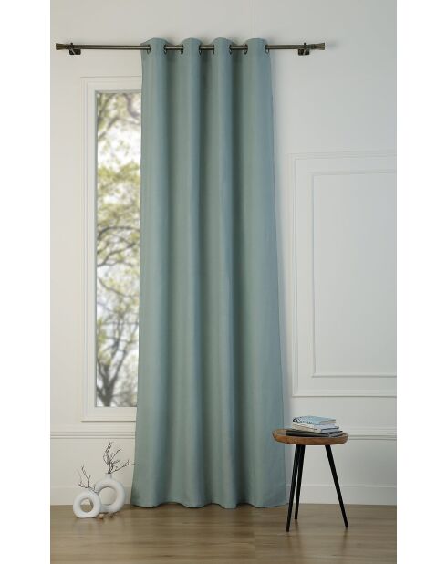 Verduisteringsgordijn met doorvoertules Paul washed linen celadon groen - 130x290 cm