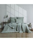 Colcha Camille de lino lavado verde celadón - 180x250 cm