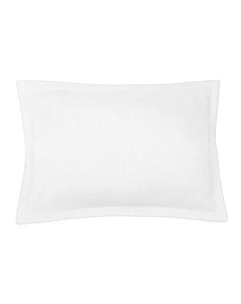 Lot de 2 Taies d'oreiller lin lavé Hortensia blanches