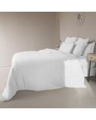 Lot de 2 Taies d'oreiller lin lavé Hortensia blanches