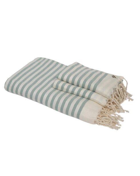 Set von 3 Hossegor Badefoutas aus Baumwolle aquagrün - 100x200+2 (40x60) cm