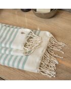 Set von 3 Hossegor Badefoutas aus Baumwolle aquagrün - 100x200+2 (40x60) cm