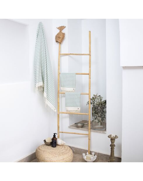 Set von 3 Hossegor Badefoutas aus Baumwolle aquagrün - 100x200+2 (40x60) cm