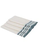 Set van 4 katoenen servetten Mahdia wit/petrolblauw - 45x45 cm