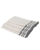 Set van 4 katoenen servetten Mahdia wit/middengrijs - 45x45 cm
