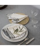 Set van 4 katoenen servetten Mahdia wit/middengrijs - 45x45 cm