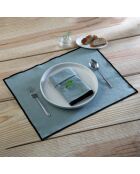 Lot de 4 serviettes de table toile de coton Jules vert céladon/noires - 45x45 cm