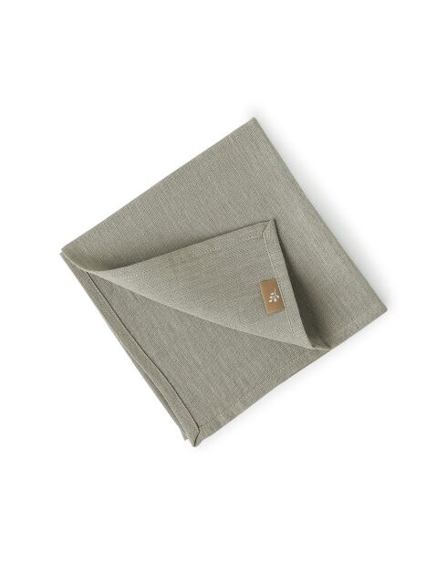 Lot de 4 serviettes de table lin lavé Paul naturelles - 45x45 cm