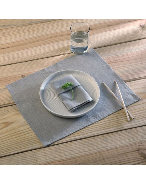 Lot de 4 serviettes de table lin lavé Paul naturelles - 45x45 cm