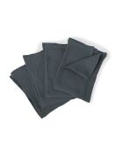 Lot de 4 serviettes de table gaze de coton Carla bleu orage - 40x40 cm