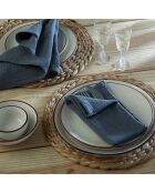 Lot de 4 serviettes de table gaze de coton Carla bleu orage - 40x40 cm