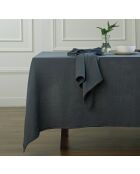 Lot de 4 serviettes de table gaze de coton Carla bleu orage - 40x40 cm